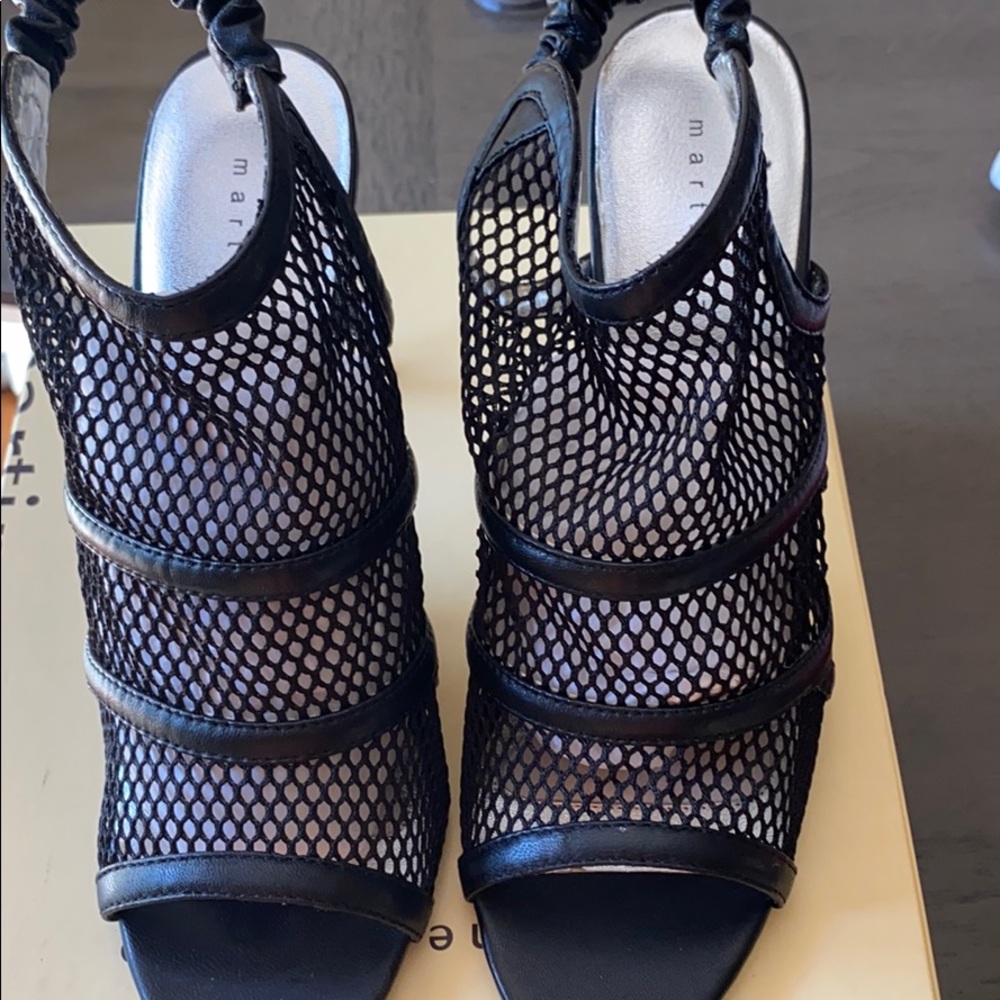 Martinez Valero black mesh sandals